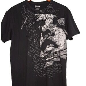 INC International Concepts Script Men's T-Shirt M Black Gothic Grunge Y2K Goth